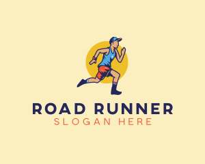 Marathon Runner Athlete logo design