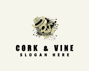 Skull Alcohol Drink logo design