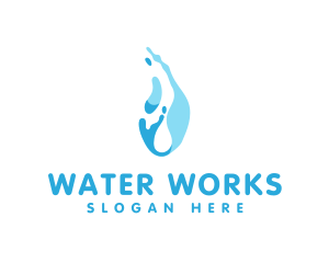 Abstract Water Droplet logo design