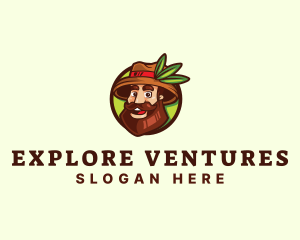 Farmer Explore Beard Guy logo design