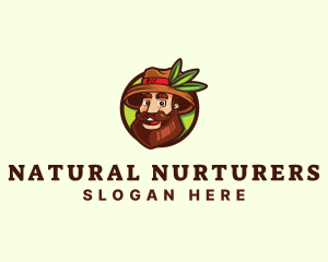 Farmer Explore Beard Guy logo design