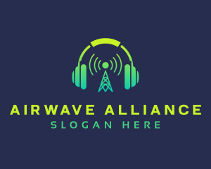 Headphones Radio Tower logo