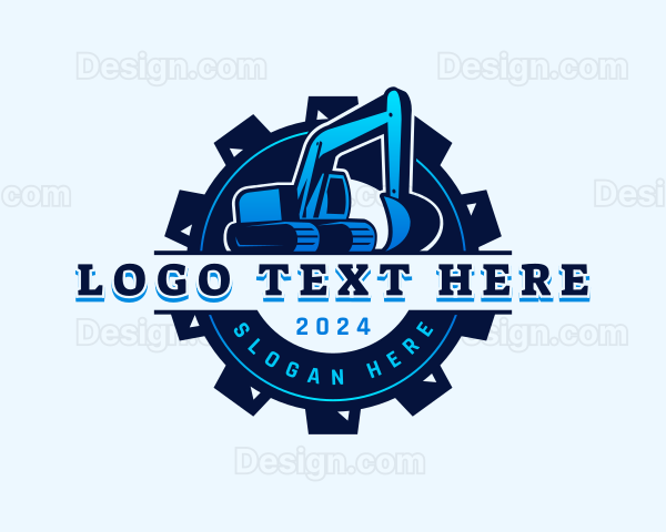 Industrial Excavator Construction Logo