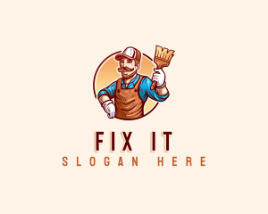 Handyman Painter Worker logo design