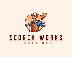 Handyman Painter Worker logo design