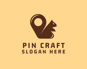 Squirrel Location Pin logo design