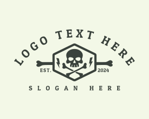 Skeleton Skull Crossbones logo design