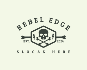 Skeleton Skull Crossbones logo design