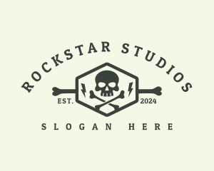 Skeleton Skull Crossbones logo design