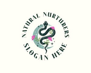 Venom Floral Snake logo design