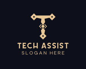 Tech Tool Letter T logo design