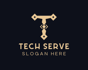 Tech Tool Letter T logo design