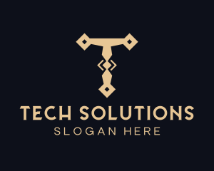 Tech Tool Letter T logo design