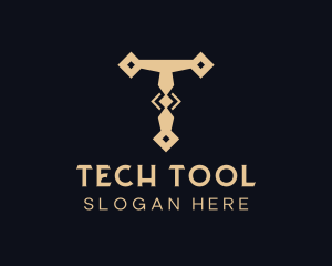 Tech Tool Letter T logo design