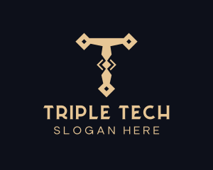 Tech Tool Letter T logo design