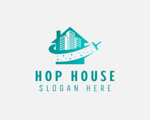 House Building Cleaning logo design