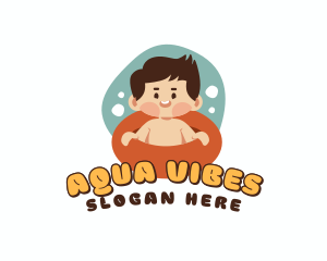 Boy Swimming Pool Ring logo