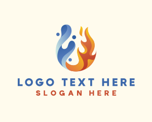 Water Fluid Fire  logo design