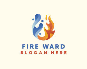 Water Fluid Fire  logo design