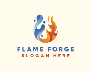 Water Fluid Fire  logo design