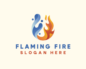 Water Fluid Fire  logo design