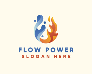 Water Fluid Fire  logo design