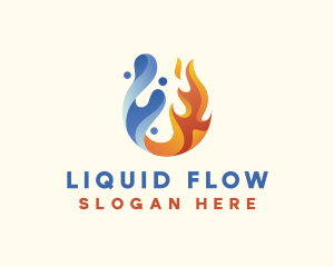 Water Fluid Fire  logo design