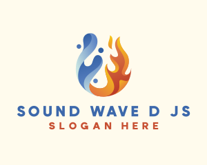 Water Fluid Fire  logo design