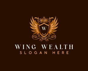 Royal Shield Crest Wings logo design