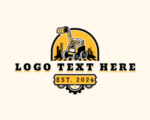 Construction Excavator Backhoe logo design