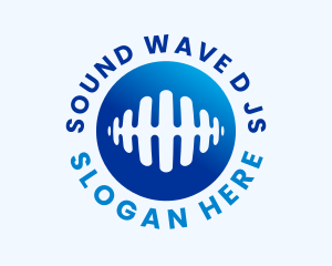 Gradient Audio Waves logo design