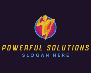 Lightning Human Power logo design