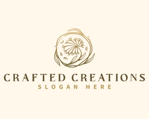 Leaf Dandelion Flower logo design