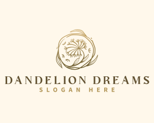 Leaf Dandelion Flower logo