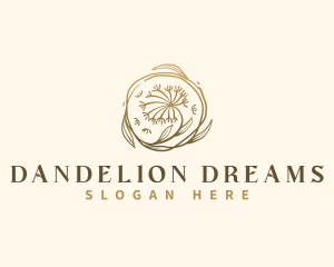 Leaf Dandelion Flower logo design