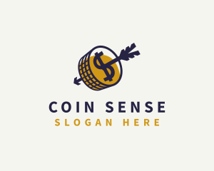 Dollar Coin Money Target logo design