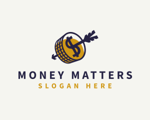 Dollar Coin Money Target logo design