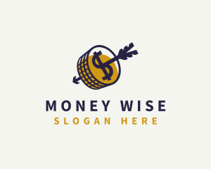 Dollar Coin Money Target logo design