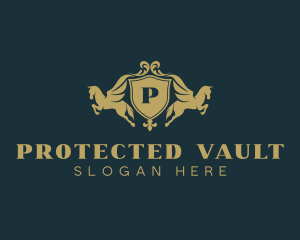 Pegasus Wings Shield logo design