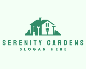 House Apartment Construction Tool logo design