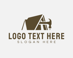 House Roof Hammer logo design