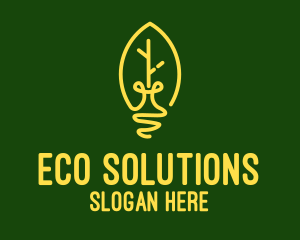 Natural Eco Light Bulb logo design