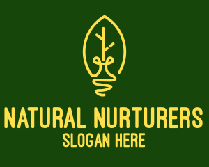 Natural Eco Light Bulb logo design