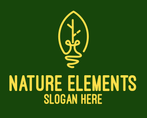 Natural Eco Light Bulb logo design