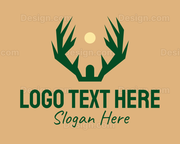 Deer Antler Hunting Logo