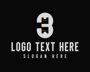 Pixel Tech Number 3 logo design