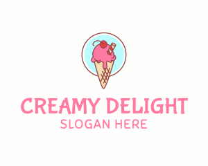 Cherry Ice Cream Cone logo