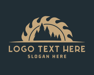 Wood Cutter Saw logo design