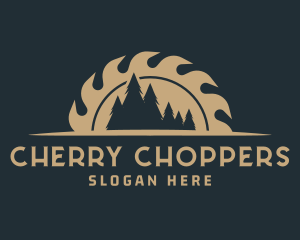 Wood Cutter Saw logo design