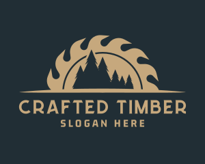 Wood Cutter Saw logo design